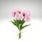 Mauve/White Artificial Tulip Bundle – Real Touch 6-Stem Spring Flowers-FN172434